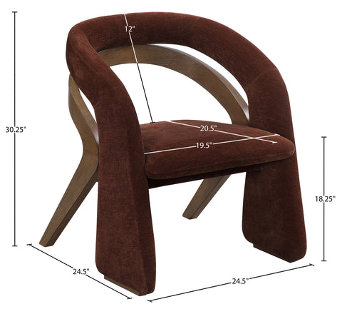 Talia Burgundy Fabric Upholstered Dining Chair, 1 Piece