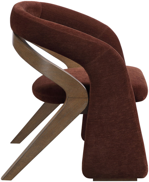 Talia Burgundy Fabric Upholstered Dining Chair, 1 Piece