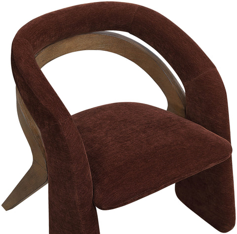 Talia Burgundy Fabric Upholstered Dining Chair, 1 Piece