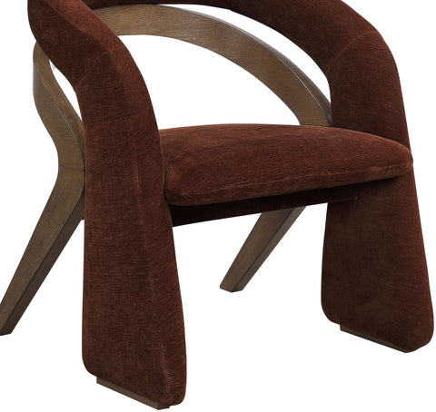 Talia Burgundy Fabric Upholstered Dining Chair, 1 Piece