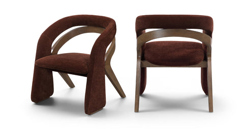 Talia Burgundy Fabric Upholstered Dining Chair, 1 Piece
