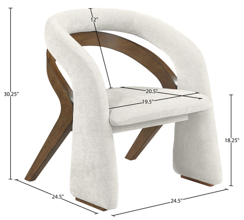 Talia Cream Fabric Upholstered Dining Chair, 1 Piece