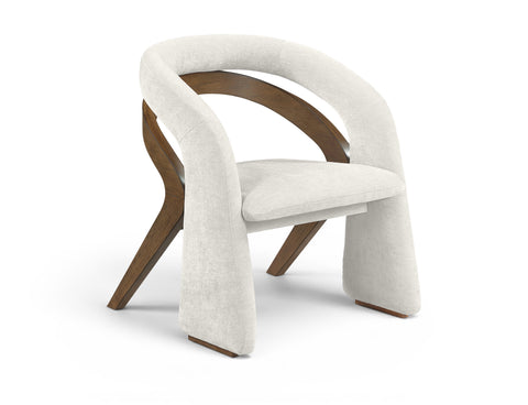 Talia Cream Fabric Upholstered Dining Chair, 1 Piece