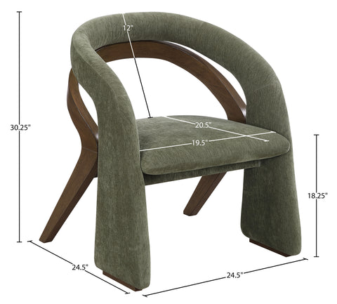 Talia Green Fabric Upholstered Dining Chair, 1 Piece