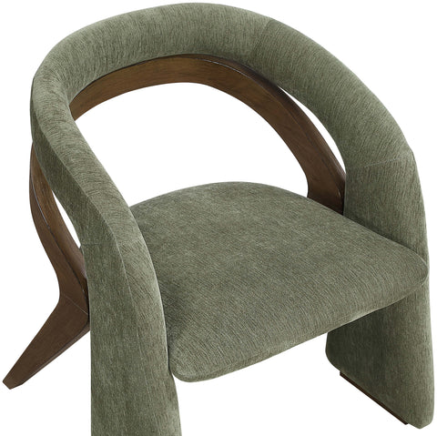 Talia Green Fabric Upholstered Dining Chair, 1 Piece