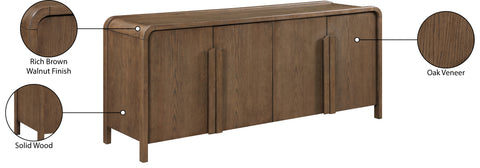 Camden Brown Oak Veneer And Solid Wood Sideboard/Buffet, 1 Piece (Style 2)