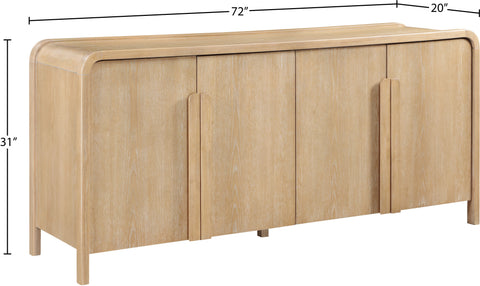 Camden Natural Oak Veneer And Solid Wood Sideboard/Buffet, 1 Piece (Style 2)
