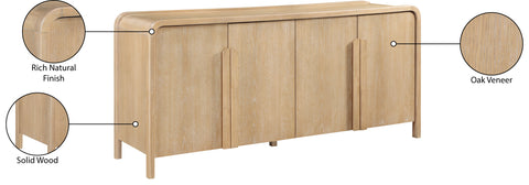 Camden Natural Oak Veneer And Solid Wood Sideboard/Buffet, 1 Piece (Style 2)