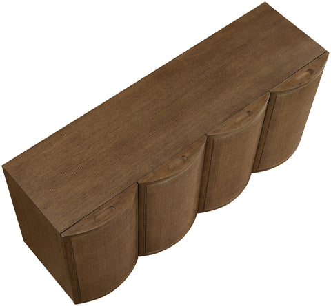 Farrah Brown Cane, Solid Wood And Oak Veneer Sideboard/Buffet, 1 Piece