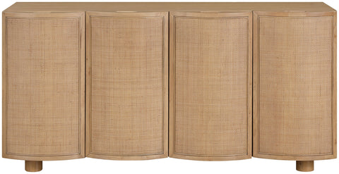 Farrah Natural Cane, Solid Wood And Oak Veneer Sideboard/Buffet, 1 Piece