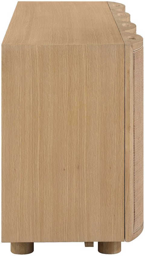 Farrah Natural Cane, Solid Wood And Oak Veneer Sideboard/Buffet, 1 Piece