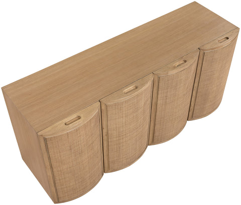 Farrah Natural Cane, Solid Wood And Oak Veneer Sideboard/Buffet, 1 Piece