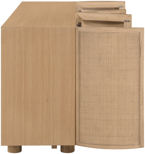 Farrah Natural Cane, Solid Wood And Oak Veneer Sideboard/Buffet, 1 Piece