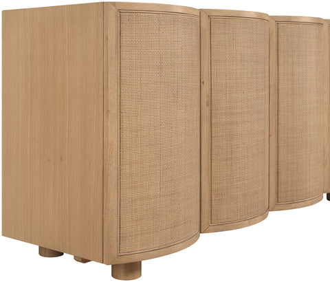 Farrah Natural Cane, Solid Wood And Oak Veneer Sideboard/Buffet, 1 Piece