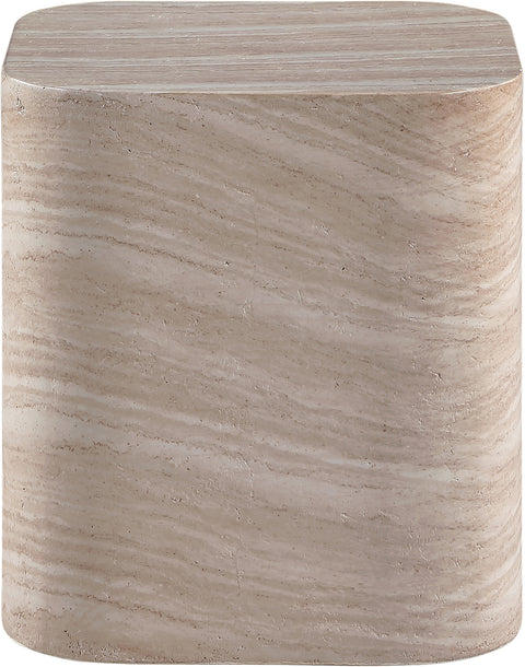 Jessa Travertine Concrete Indoor / Outdoor End / Side Table, 1 Piece