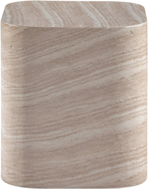 Jessa Travertine Concrete Indoor / Outdoor End / Side Table, 1 Piece