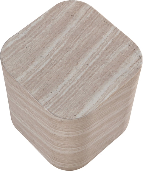 Jessa Travertine Concrete Indoor / Outdoor End / Side Table, 1 Piece