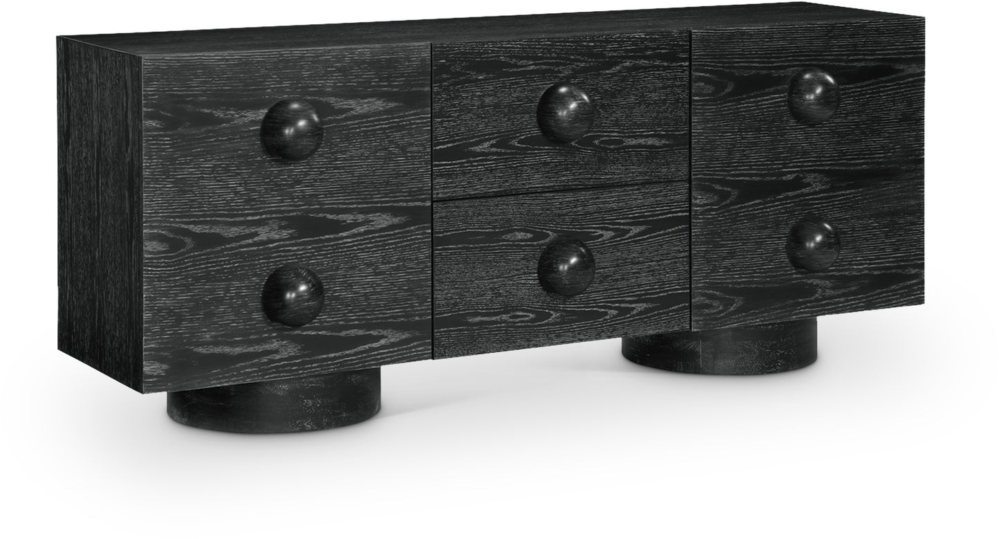 romeo black rubberwood with oak veneer sideboard/buffet