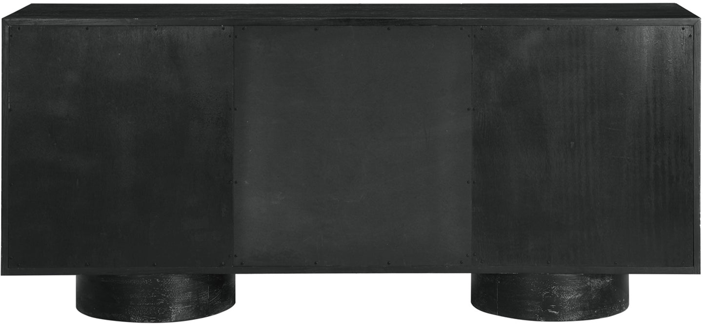 romeo black rubberwood with oak veneer sideboard/buffet