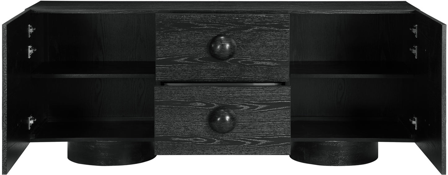 romeo black rubberwood with oak veneer sideboard/buffet