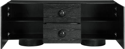 Romeo Black Rubberwood with Oak Veneer Sideboard/Buffet