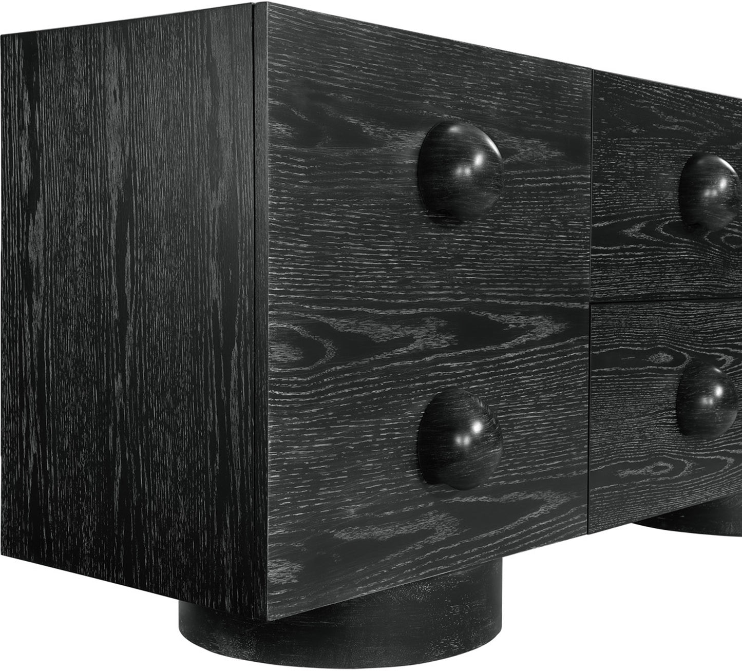 romeo black rubberwood with oak veneer sideboard/buffet