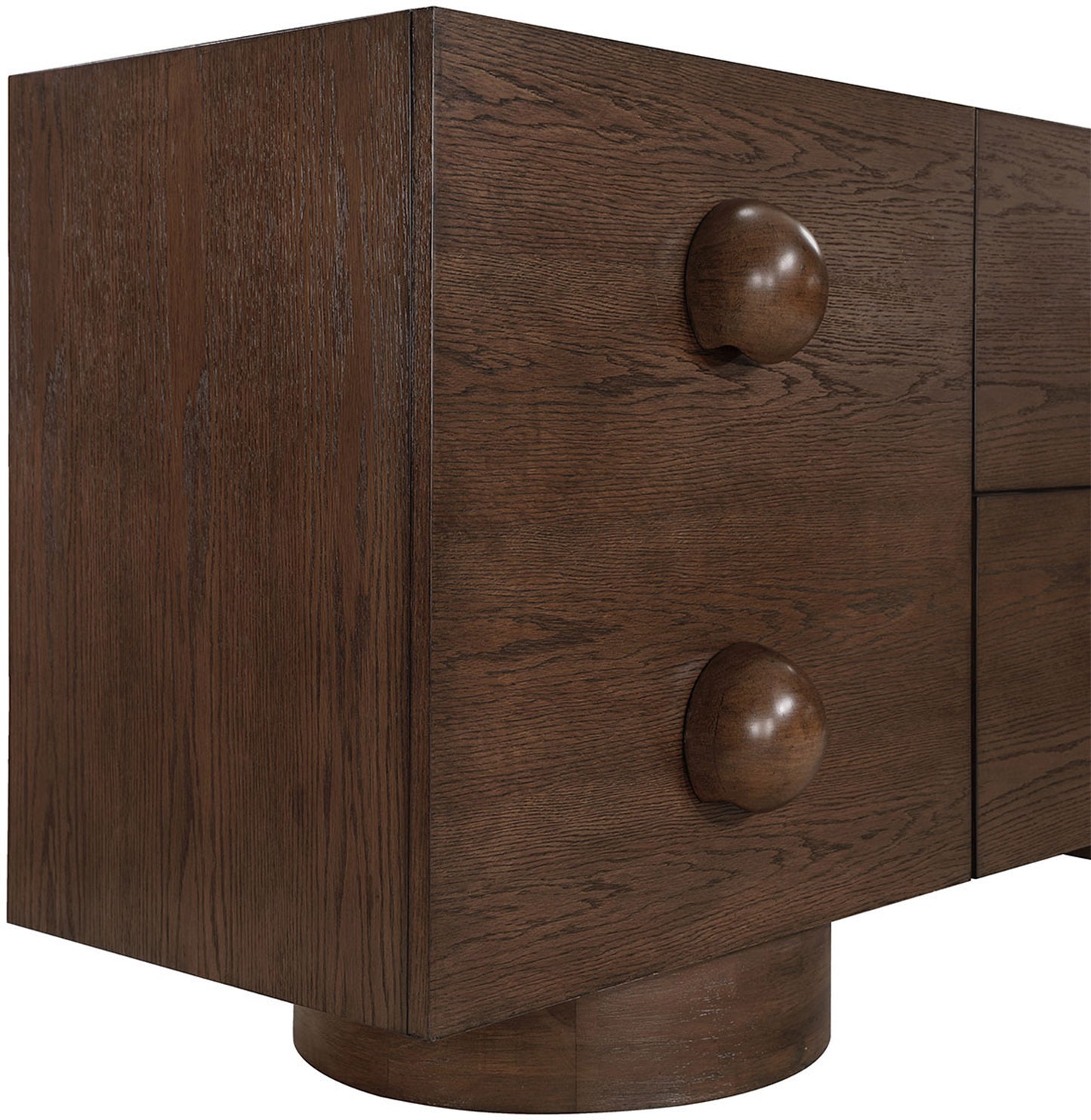 romeo brown rubberwood with oak veneer sideboard/buffet