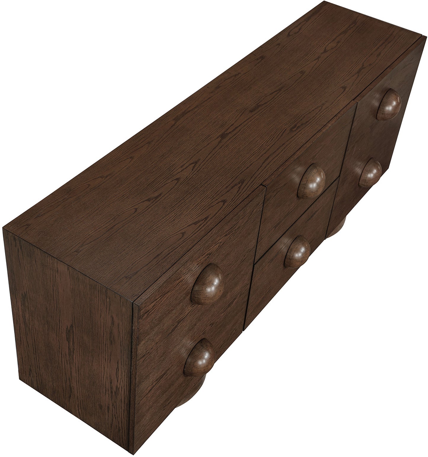 romeo brown rubberwood with oak veneer sideboard/buffet