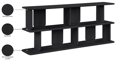 Camden Black Solid Wood And Oak Veneer Media Console, 1 Piece