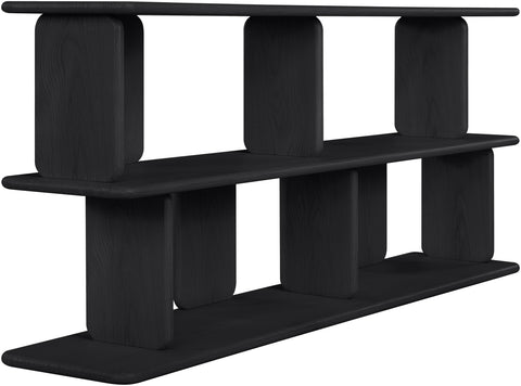 Camden Black Solid Wood And Oak Veneer Media Console, 1 Piece