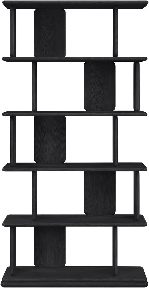 Camden Black Solid Wood And Oak Veneer Bookcase, 1 Piece