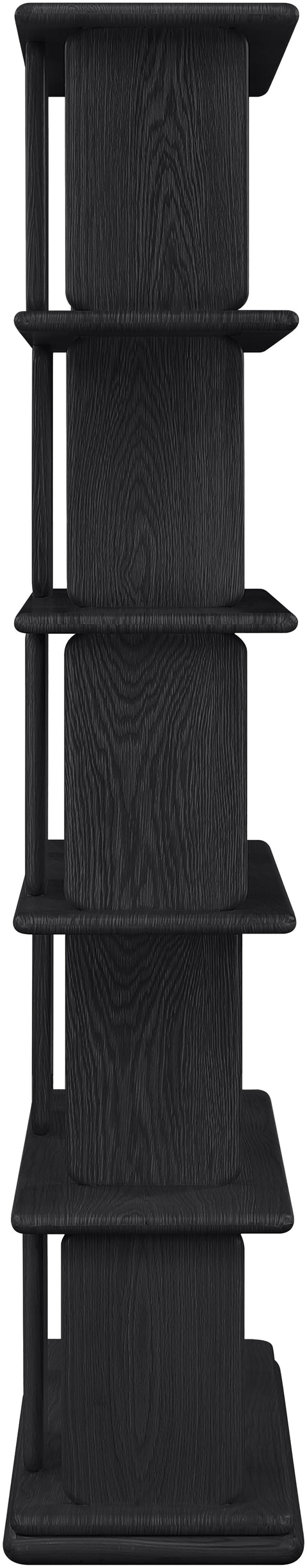 Camden Black Solid Wood And Oak Veneer Bookcase, 1 Piece
