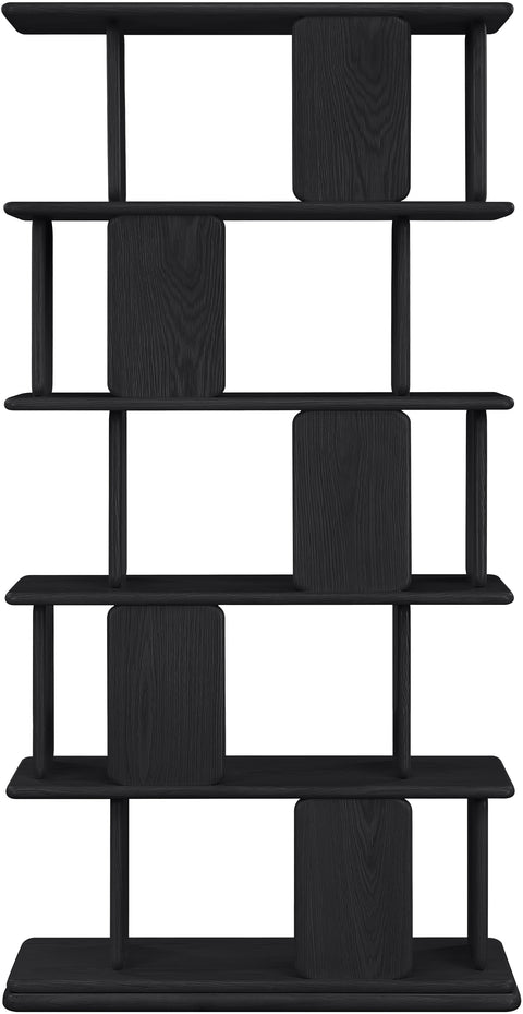 Camden Black Solid Wood And Oak Veneer Bookcase, 1 Piece