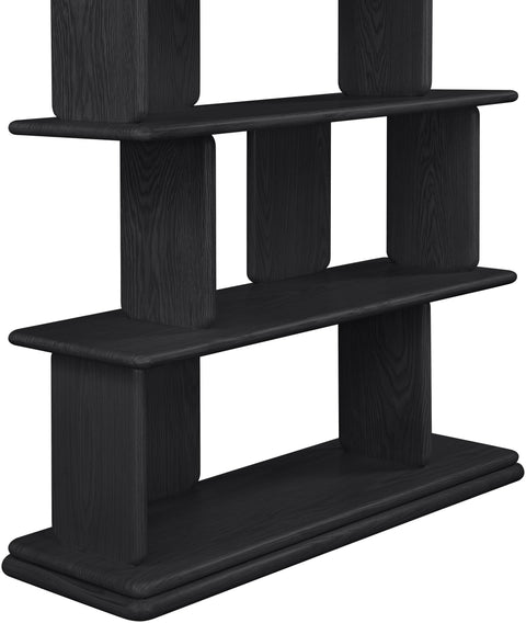 Camden Black Solid Wood And Oak Veneer Bookcase, 1 Piece