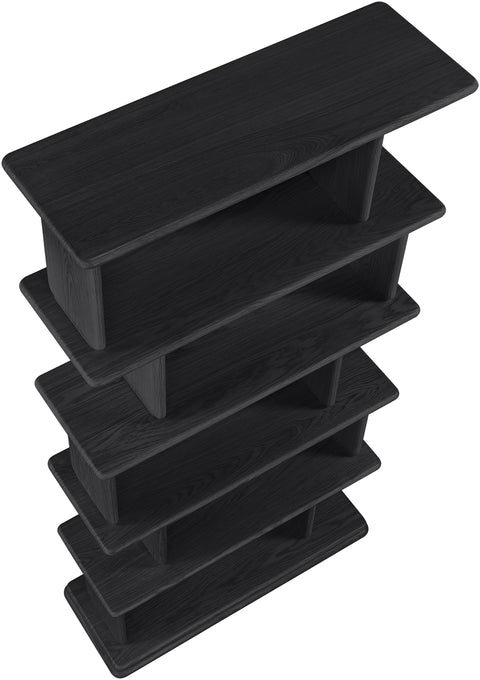 Camden Black Solid Wood And Oak Veneer Bookcase, 1 Piece