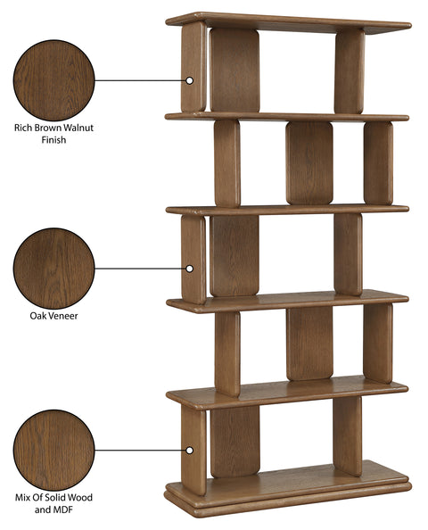 Camden Brown Solid Wood And Oak Veneer Bookcase, 1 Piece