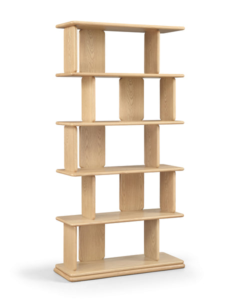 Camden Natural Solid Wood And Oak Veneer Bookcase, 1 Piece