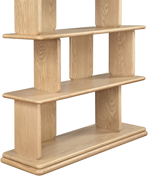 Camden Natural Solid Wood And Oak Veneer Bookcase, 1 Piece