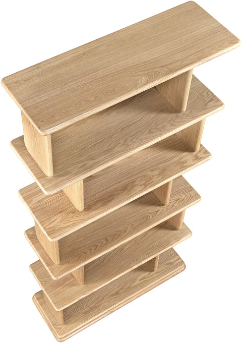 Camden Natural Solid Wood And Oak Veneer Bookcase, 1 Piece