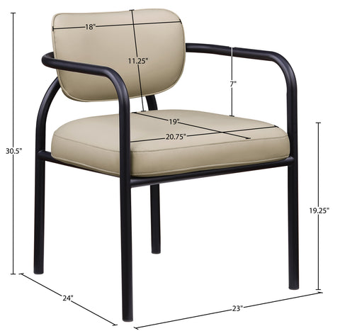 Nova Beige Vegan Leather Upholstered Dining Chair, 2-Piece