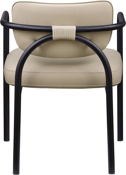 Nova Beige Vegan Leather Upholstered Dining Chair, 2-Piece