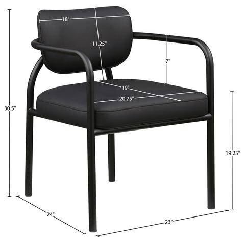 Nova Black Vegan Leather Upholstered Dining Chair, 2-Piece (Style 3)
