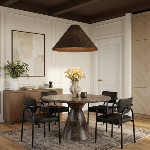 Nova Black Vegan Leather Upholstered Dining Chair, 2-Piece (Style 3)