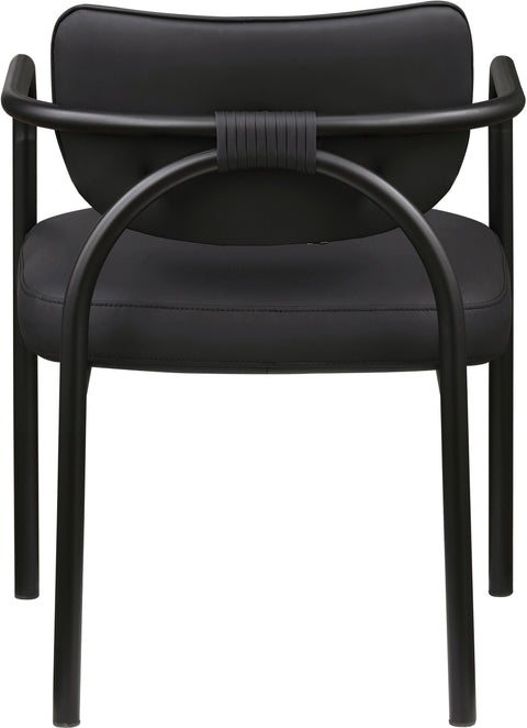 Nova Black Vegan Leather Upholstered Dining Chair, 2-Piece (Style 3)