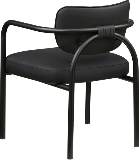 Nova Black Vegan Leather Upholstered Dining Chair, 2-Piece (Style 3)