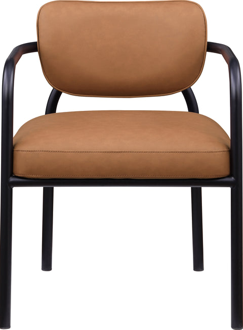 Nova Cognac Vegan Leather Upholstered Dining Chair, 2-Piece
