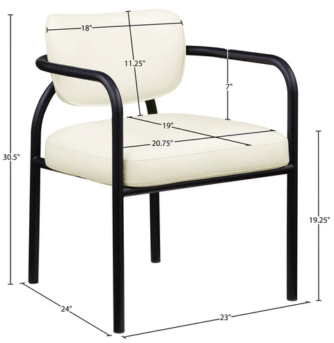 Nova Cream Vegan Leather Upholstered Dining Chair, 2-Piece (Style 3)