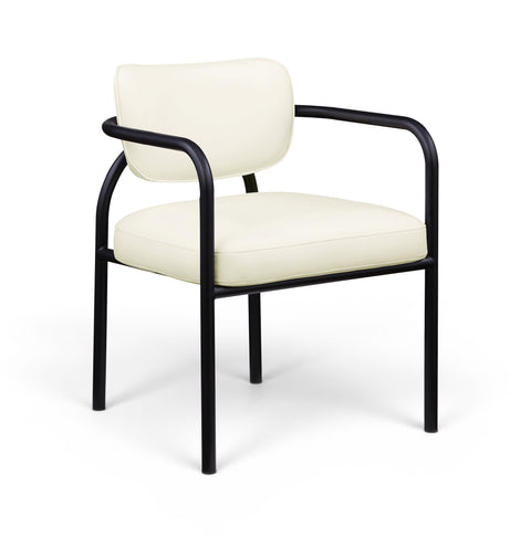 Nova Cream Vegan Leather Upholstered Dining Chair, 2-Piece (Style 3)