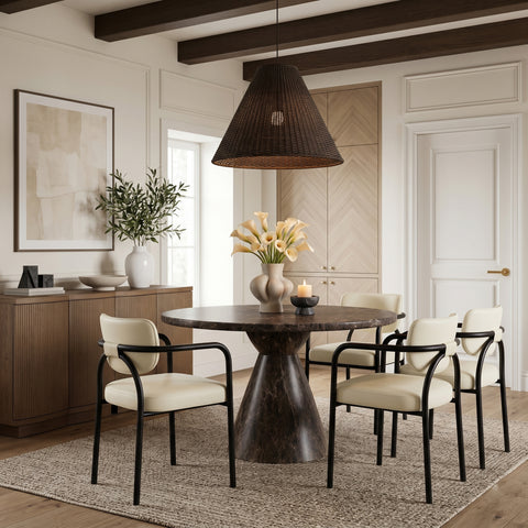 Nova Cream Vegan Leather Upholstered Dining Chair, 2-Piece (Style 3)