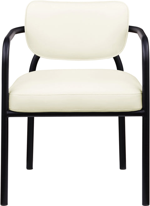 Nova Cream Vegan Leather Upholstered Dining Chair, 2-Piece (Style 3)